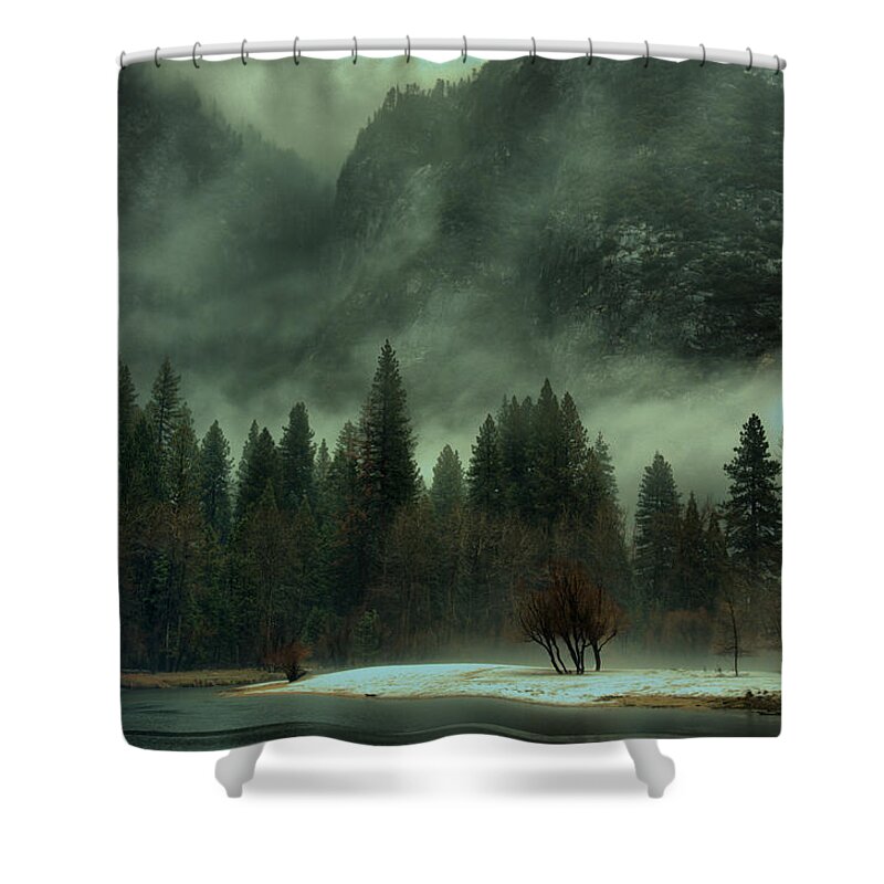 Blustery Shower Curtain featuring the photograph Blustery Yosemite by Josephine Buschman