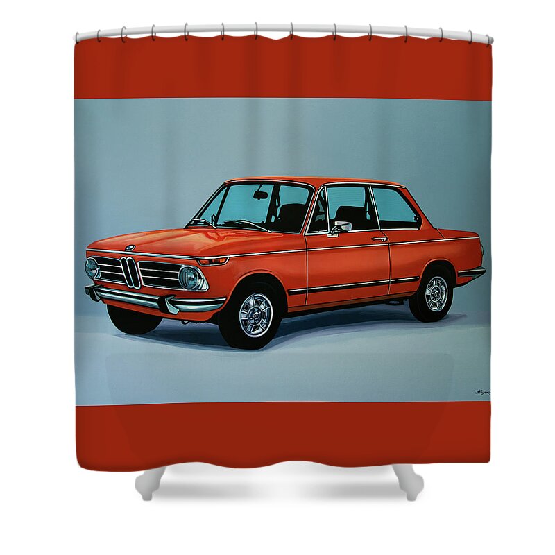 Bmw 2002 Shower Curtain featuring the painting BMW 2002 1968 Painting by Paul Meijering