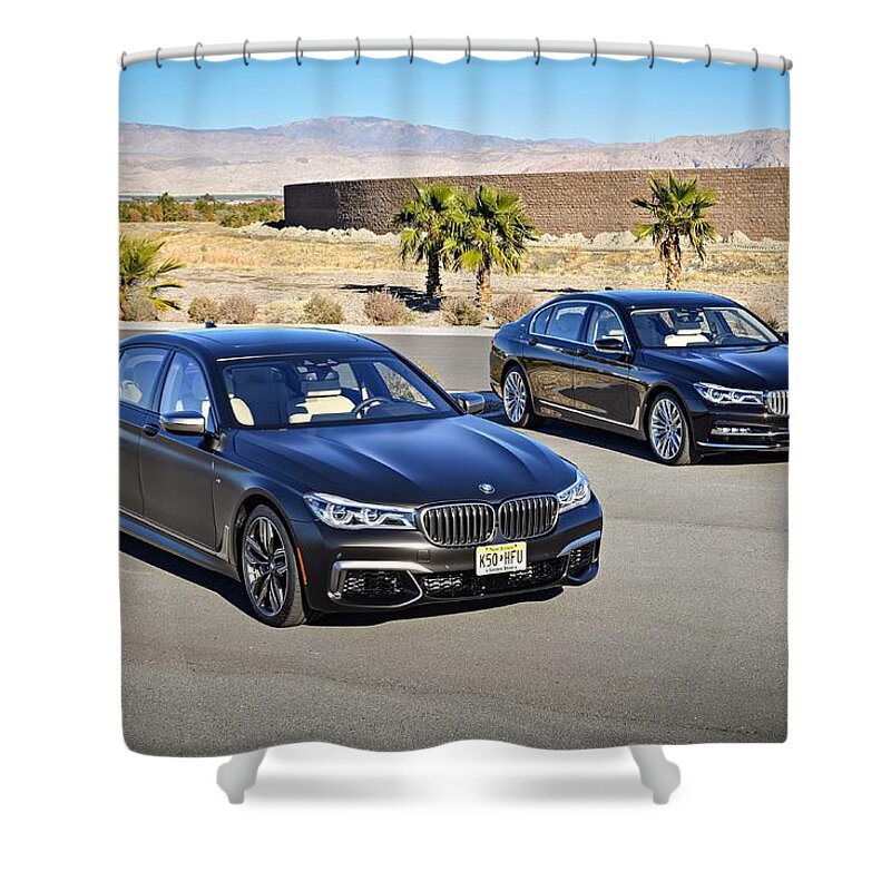 Bmw 7 Series Shower Curtain featuring the digital art BMW 7 Series by Super Lovely