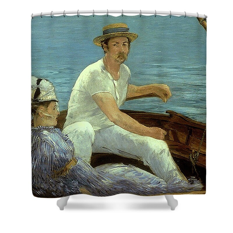 Boating Shower Curtain featuring the painting Boating by MotionAge Designs