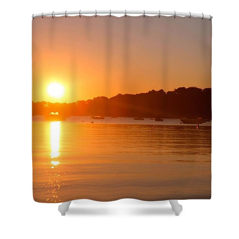 Boats Shower Curtain featuring the photograph Boats And Sun by Justin Connor