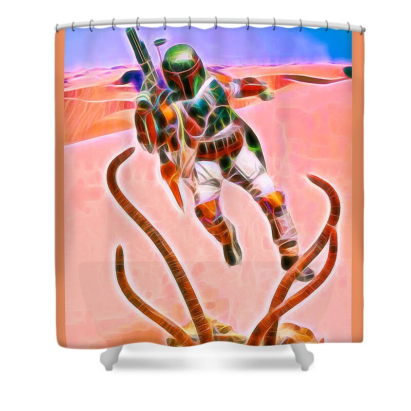 Starwars Shower Curtain featuring the photograph Boba Fett Im Back by Scott Campbell