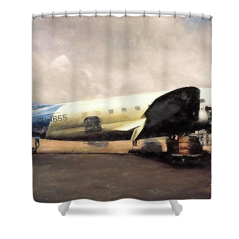 Digital Paint Shower Curtain featuring the digital art Bolivian Air by Michael Cleere