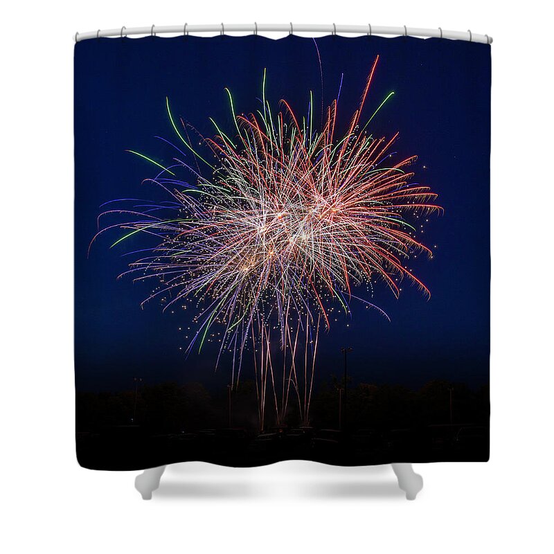 Fireworks Shower Curtain featuring the photograph Bombs Bursting In Air by Harry B Brown