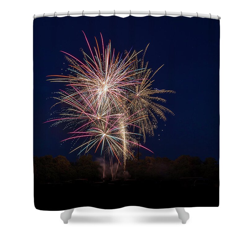 Fireworks Shower Curtain featuring the photograph Bombs Bursting In Air III by Harry B Brown