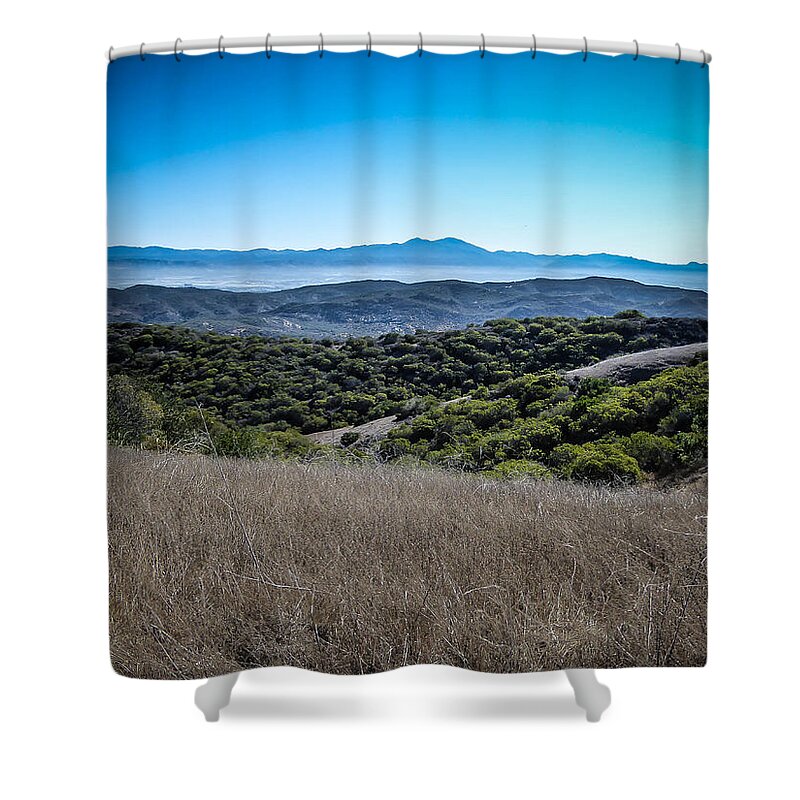 Bommer Canyon Shower Curtain featuring the photograph Bommer Canyon Ridge View by Pamela Newcomb