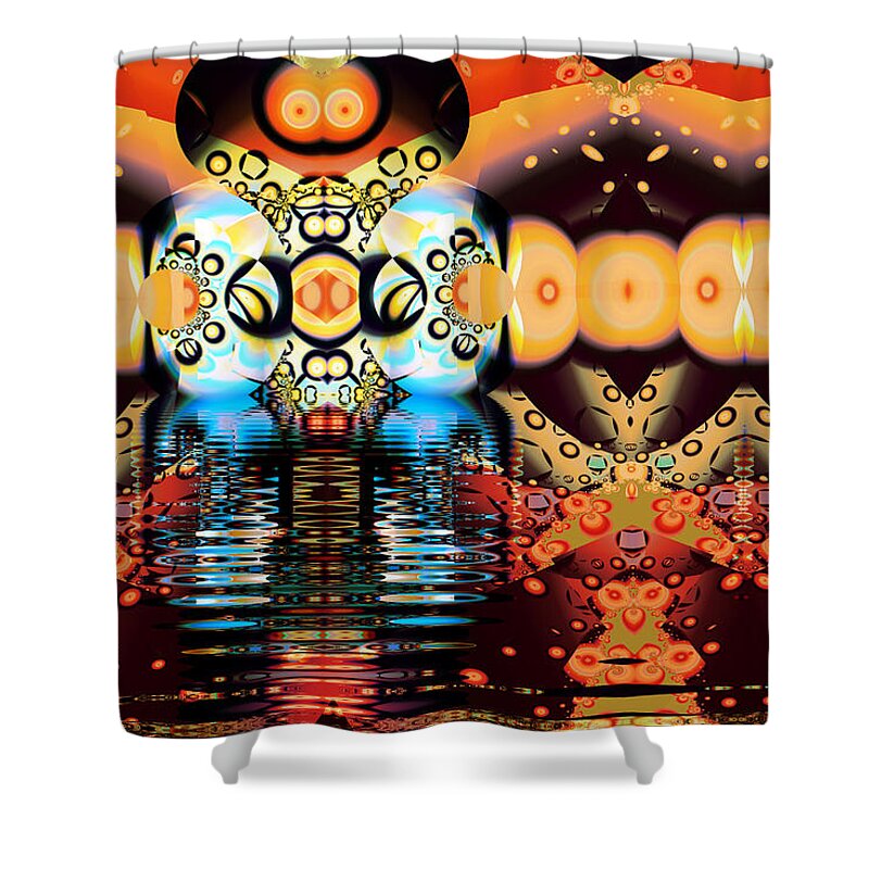 Jim Pavelle Shower Curtain featuring the digital art Bon Festival - Japanese Buddhism by Jim Pavelle