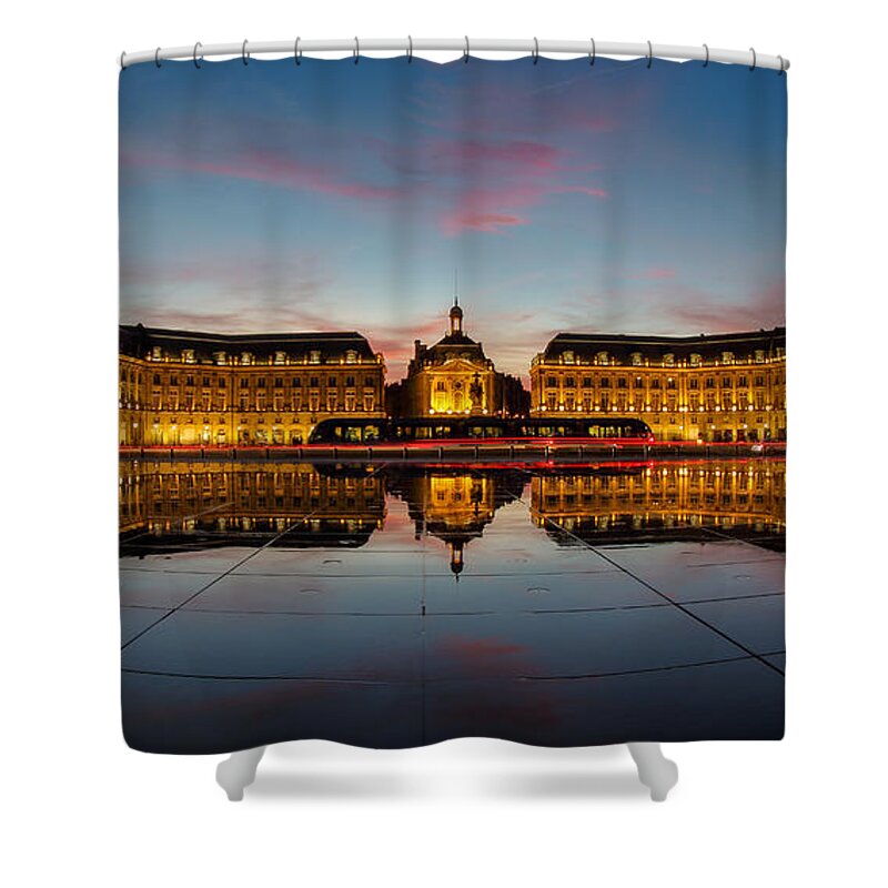 Bordeaux Shower Curtain featuring the photograph Bordeaux reflections by Howard Ferrier