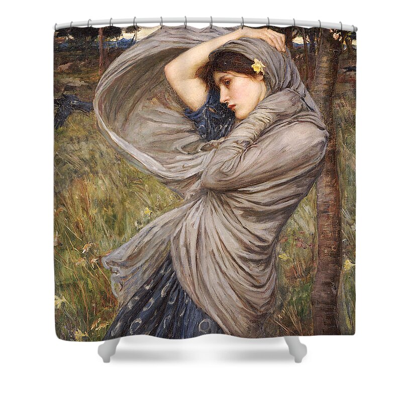 Boreas Shower Curtain featuring the painting Boreas by John William Waterhouse