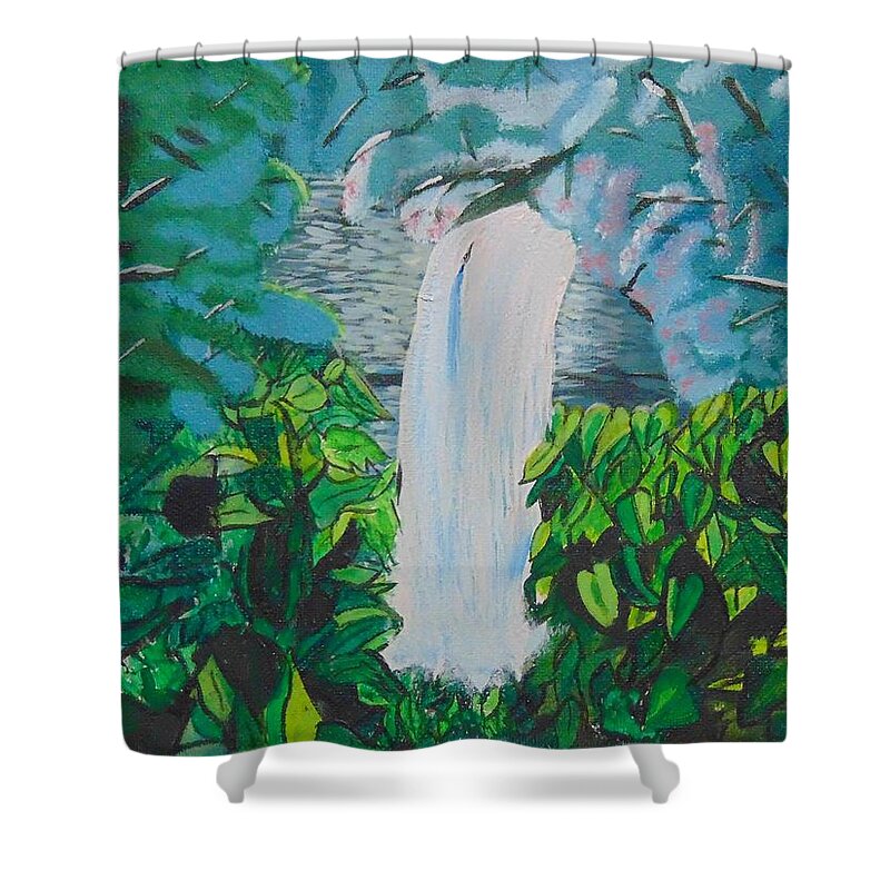 Waterfall Shower Curtain featuring the painting Borer's Falls by David Bigelow