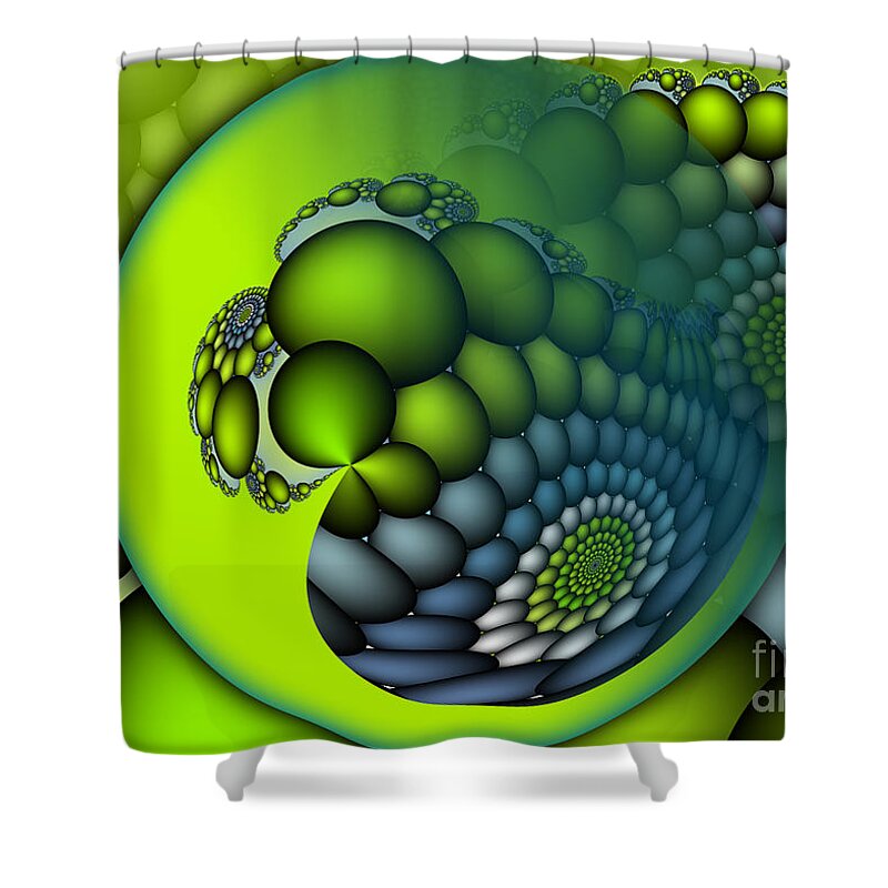 Fractal Shower Curtain featuring the digital art Born to Be Green by Jutta Maria Pusl