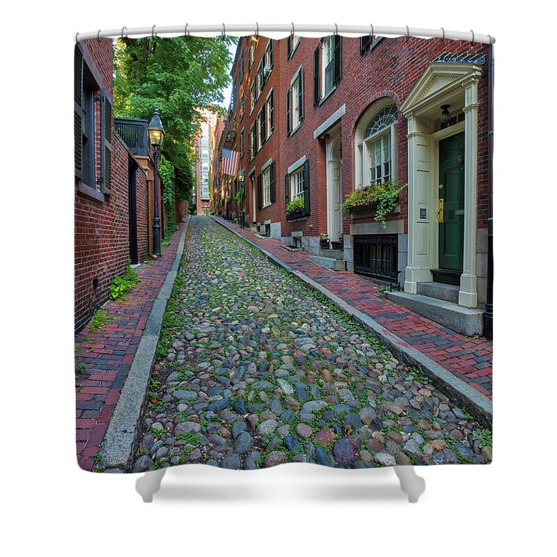 Acorn Street Shower Curtain featuring the photograph Boston Beacon Hill Acorn Street by Juergen Roth