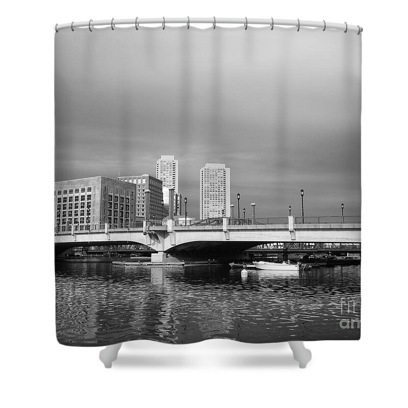 Boston Shower Curtain featuring the photograph Boston Bridge by Barbara Bardzik