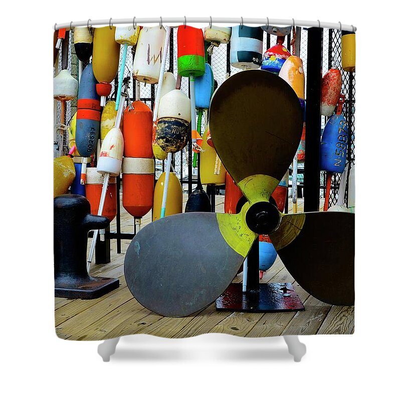 Boston Shower Curtain featuring the photograph Boston Buoys by Corinne Rhode