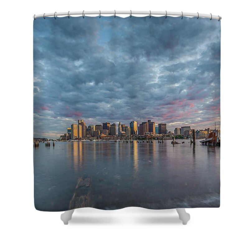 Boston Shower Curtain featuring the photograph Boston from Carletons Whahrf by Bryan Xavier