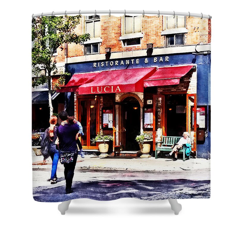 Boston Shower Curtain featuring the photograph Boston MA - Hanover Street North End by Susan Savad