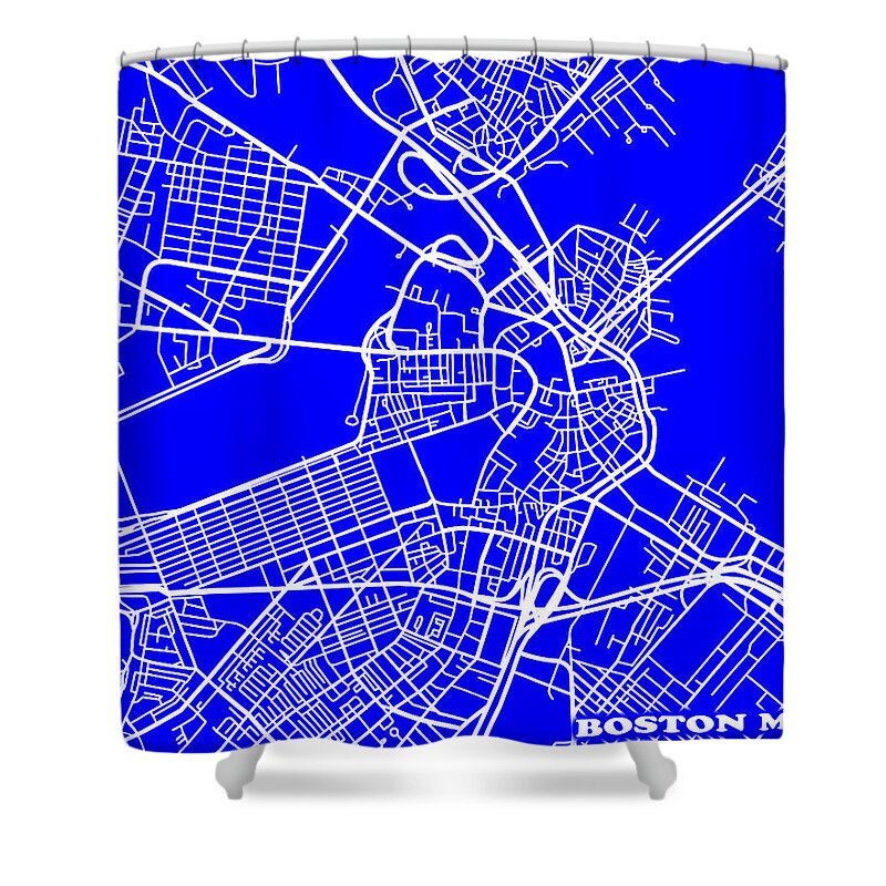 Boston Shower Curtain featuring the photograph Boston Massachusetts City Map Streets Art Print  by Keith Webber Jr
