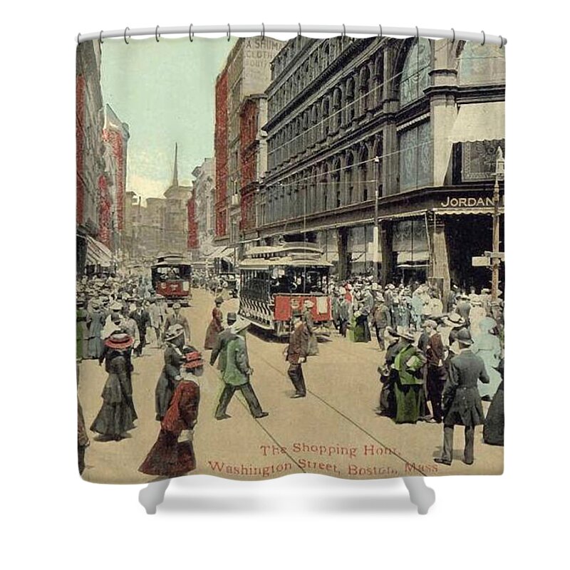 1910 Shower Curtain featuring the photograph WASHINGTON STREET, BOSTON c1910 by Granger