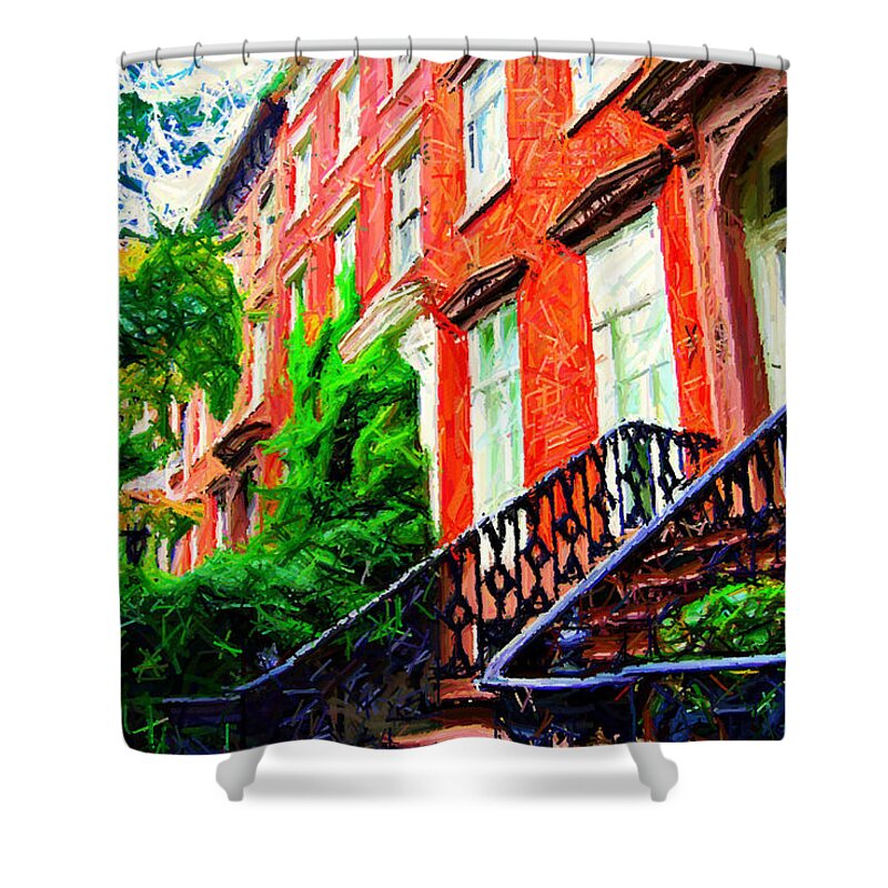 Greenwich Village Shower Curtain featuring the photograph Botanical Village Sketch by Randy Aveille