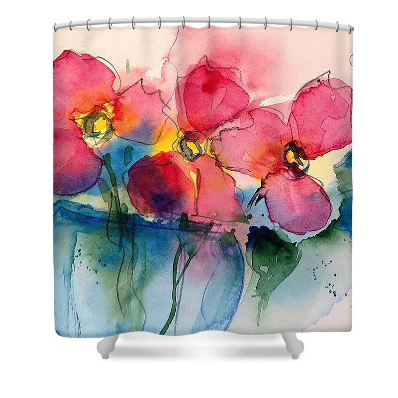 Flowers Shower Curtain featuring the painting Watercolor Bouquet 3 by Britta Zehm