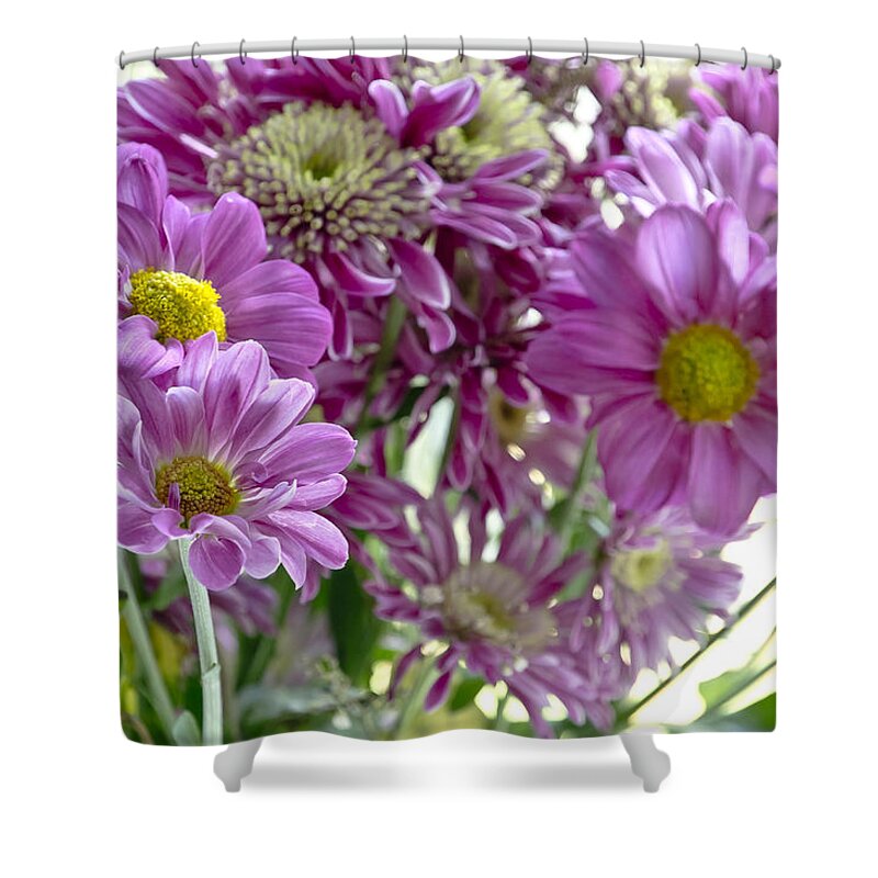 Bouquet Shower Curtain featuring the photograph Bouquet in the Morning. by Elena Perelman