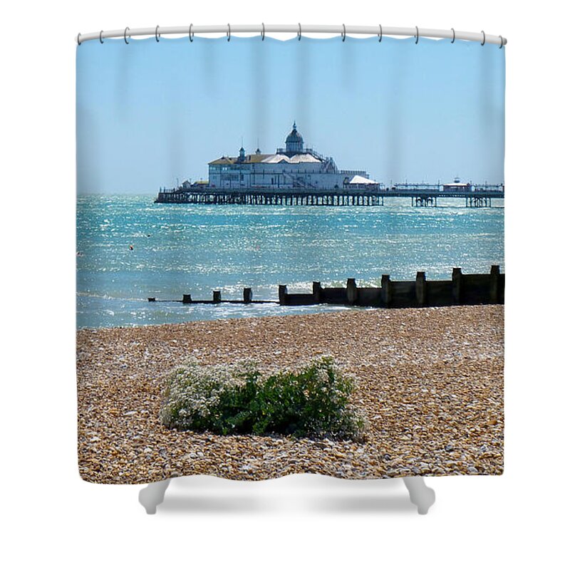 Photography Shower Curtain featuring the photograph Bournemouth seaside view by Francesca Mackenney
