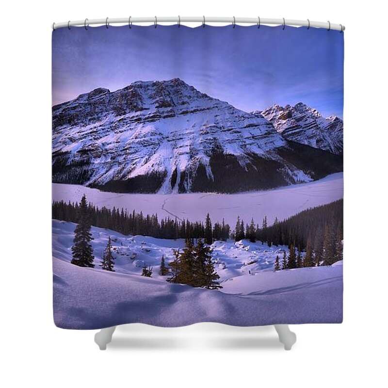 Peyto Lake Shower Curtain featuring the photograph Bow Summit Overlook by Adam Jewell