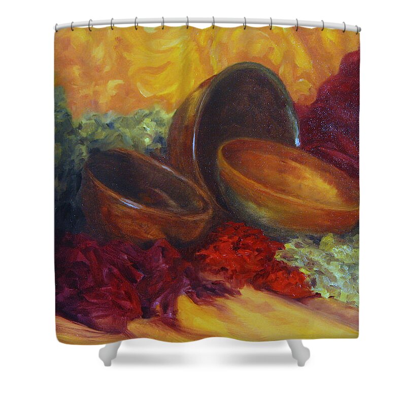 Painting Shower Curtain featuring the painting Bowlies by Connie Schaertl