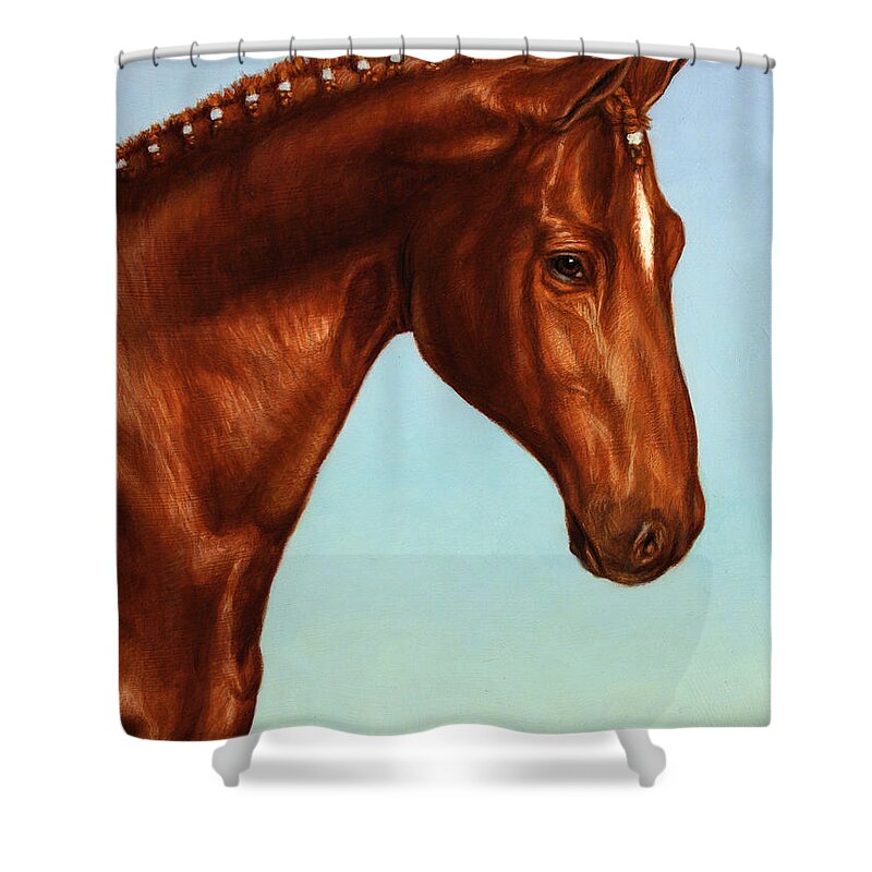 Horse Shower Curtain featuring the painting Braided by James W Johnson