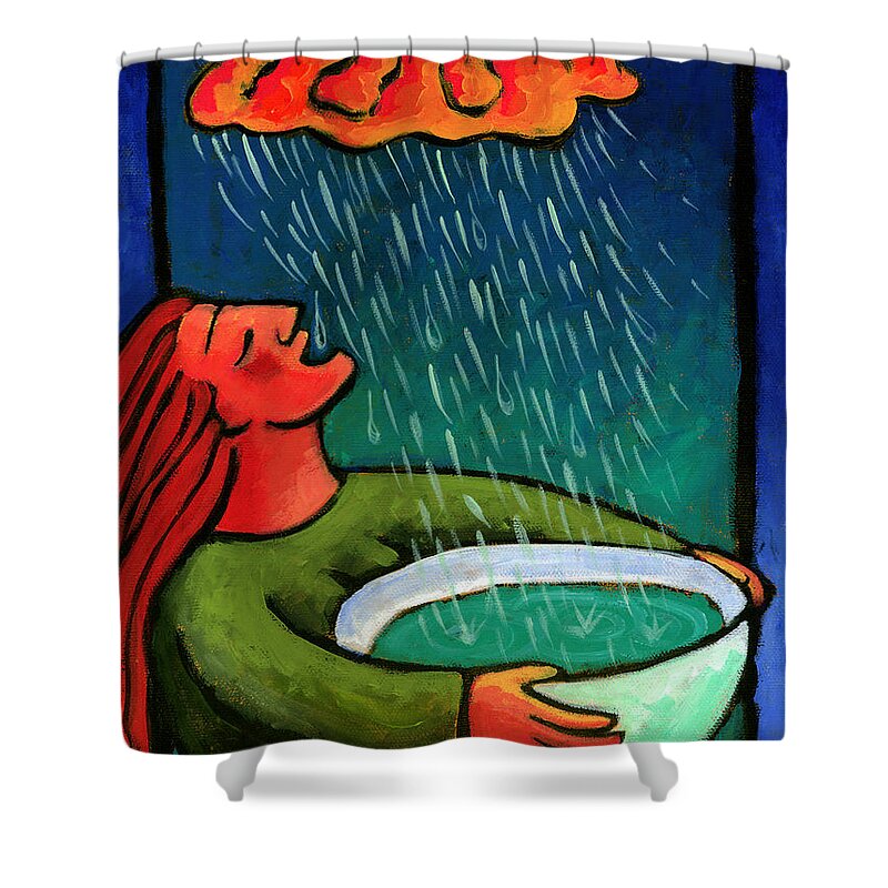 Light Shower Curtain featuring the painting Brain Storm Painting 57 by Angela Treat Lyon