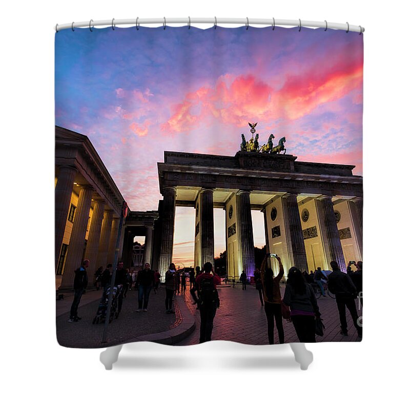 Architecture Shower Curtain featuring the photograph Branderburg Gate by Pravine Chester