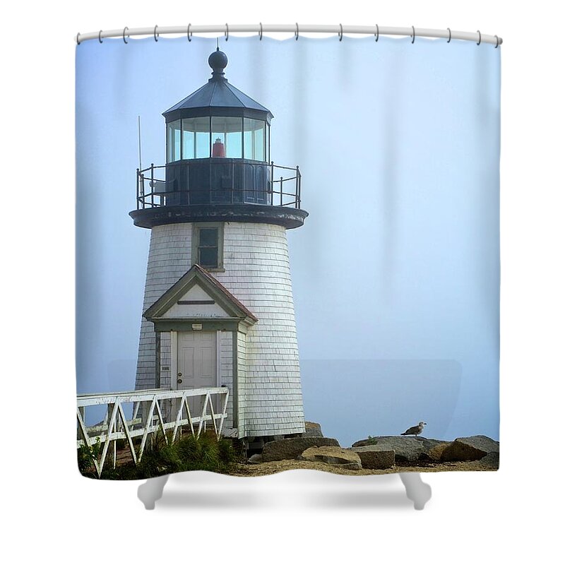 Brant Point Lighthouse Shower Curtain featuring the photograph Brant Point Lighthouse by Corinne Rhode