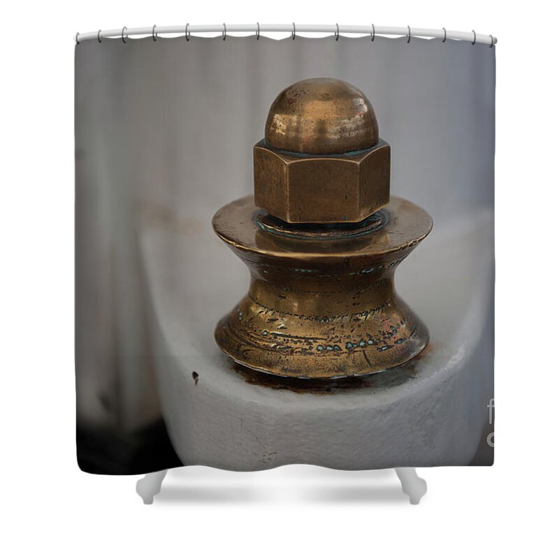 Brass Shower Curtain featuring the photograph Brass Nut by Dale Powell