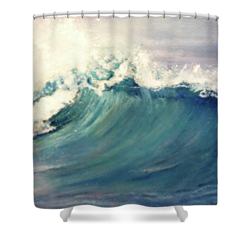 Ocean Shower Curtain featuring the painting Break 1 by Joanne Grant