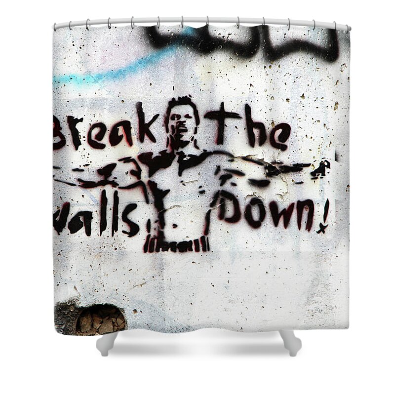 Break The Walls Down Shower Curtain For Sale By Munir Alawi