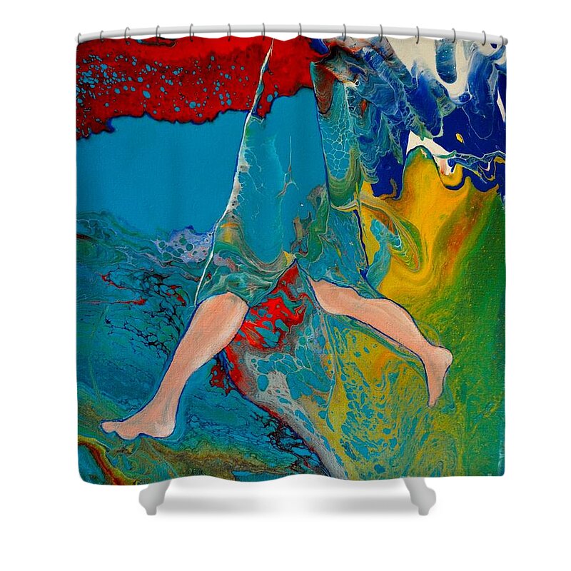 Prophetic Art Shower Curtain featuring the painting Breaking Through by Deborah Nell