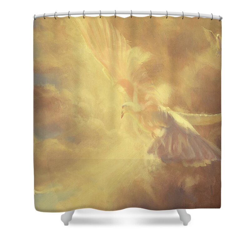 Holy Shower Curtain featuring the painting Breath of Life by Graham Braddock