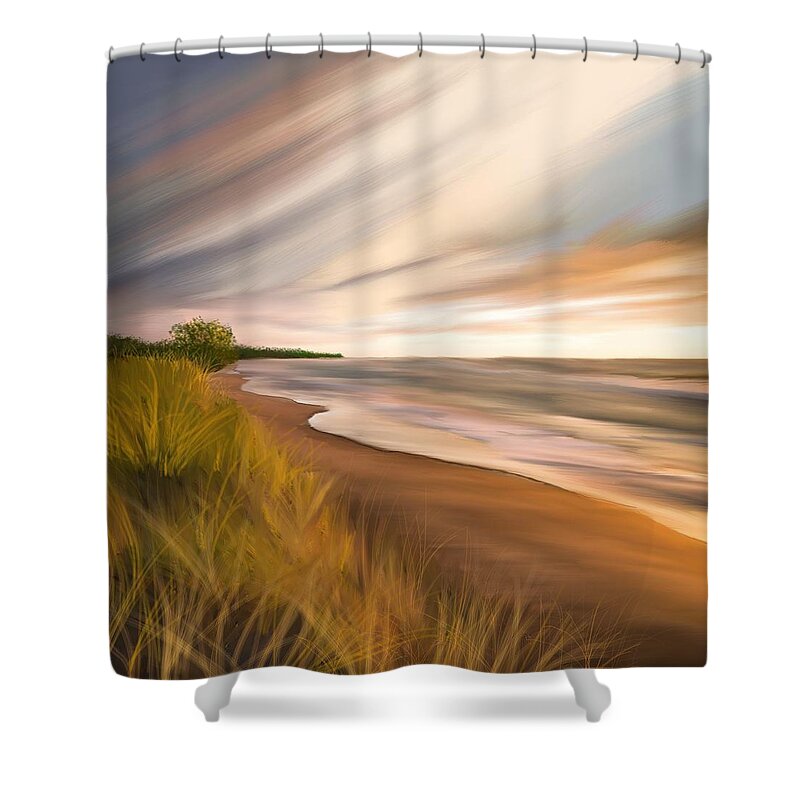 Anthony Fishburne Shower Curtain featuring the digital art Breathtaking beach by Anthony Fishburne