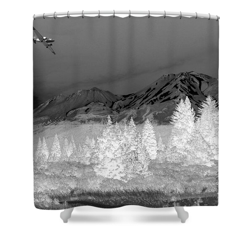 Mount Shasta Shower Curtain featuring the photograph Breathtaking In Black and White by Joyce Dickens