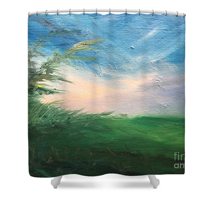 North Wind Shower Curtain featuring the painting Breeze by Trilby Cole