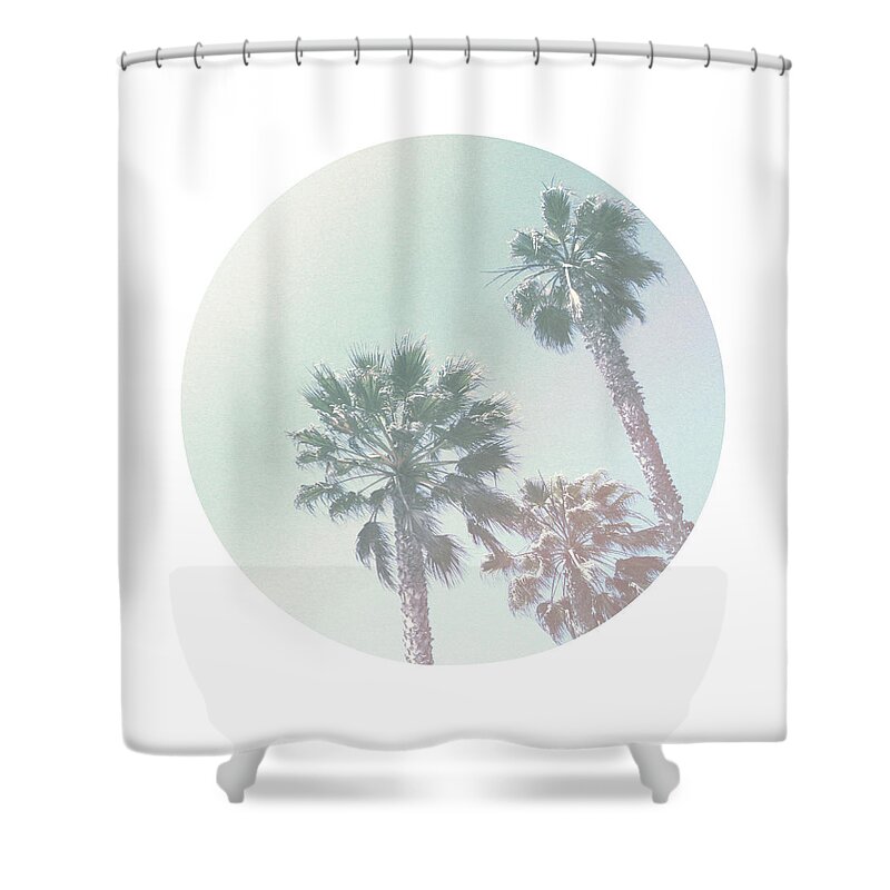 Pastel Shower Curtain featuring the photograph Breezy Palm Trees- Art by Linda Woods by Linda Woods