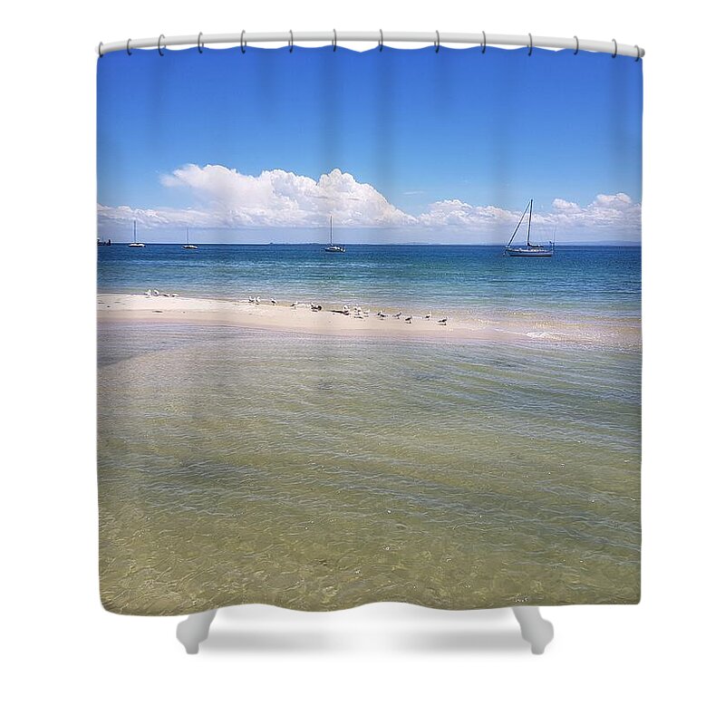 Bribie Island Shower Curtain featuring the photograph Bribie Waters by Cassy Allsworth
