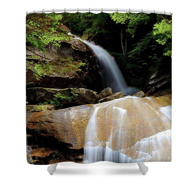 The White Mountains Shower Curtain featuring the photograph Bridal Veil Falls by Harry Moulton