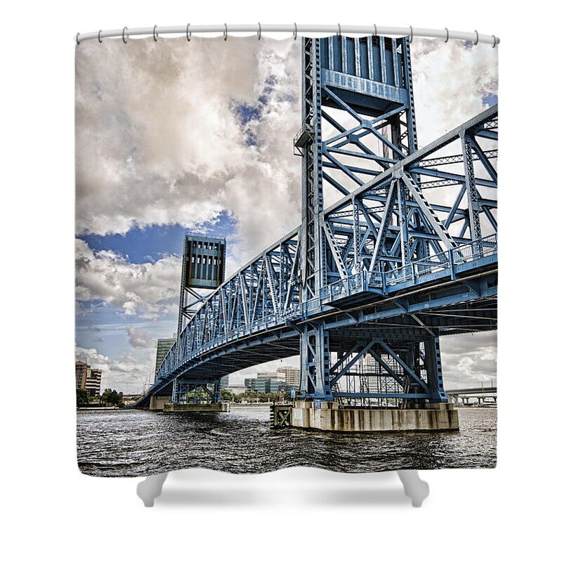 Bridge Shower Curtain featuring the photograph Bridge of Blues II by Anthony Baatz