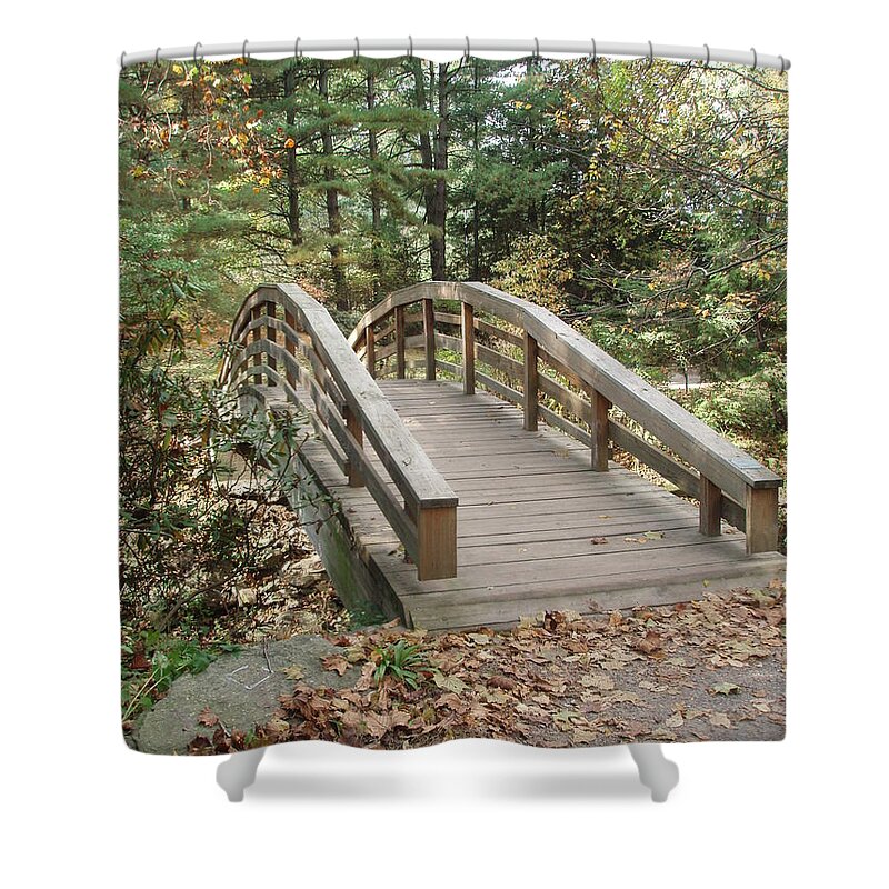 Bridge Shower Curtain featuring the photograph Bridge To New Discoveries by Allen Nice-Webb