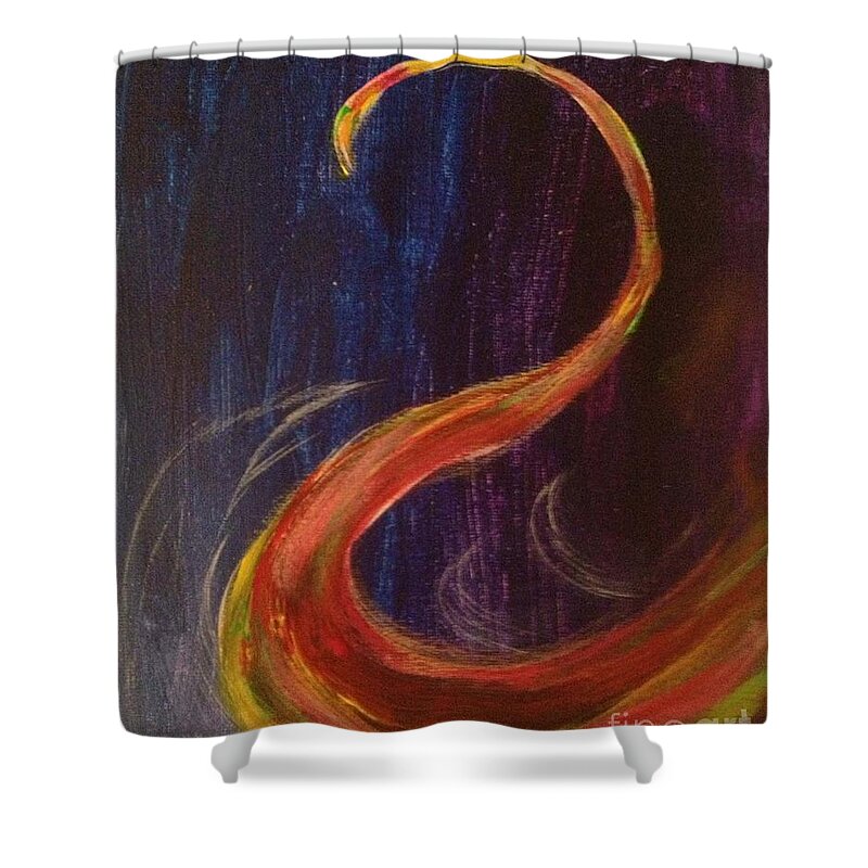 Bright Swan Shower Curtain featuring the painting Bright Swan by Sarahleah Hankes