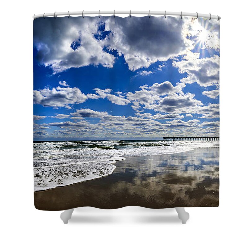 Surf City Shower Curtain featuring the photograph Brilliant Clouds by DJA Images