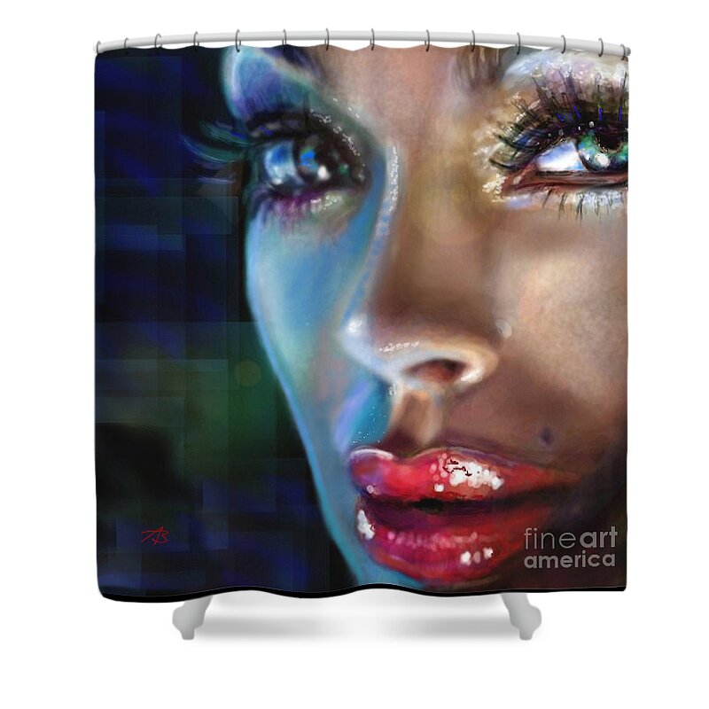 Angie Braun Shower Curtain featuring the painting Brilliant Eyes by Angie Braun