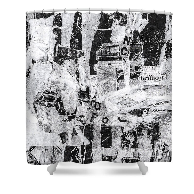 Collage Shower Curtain featuring the mixed media Brilliant by Roseanne Jones