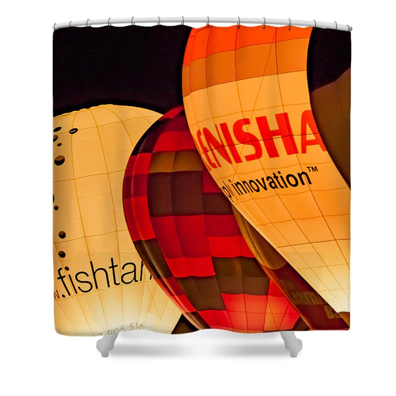 Bristol Shower Curtain featuring the photograph Bristol Balloon Fiesta - Night Glow by Colin Rayner